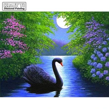 Полный квадратный алмаз 5D DIY Алмазная картина фото на заказ "лебедь в воде" 3D вышивка крестиком Мозаика Декор