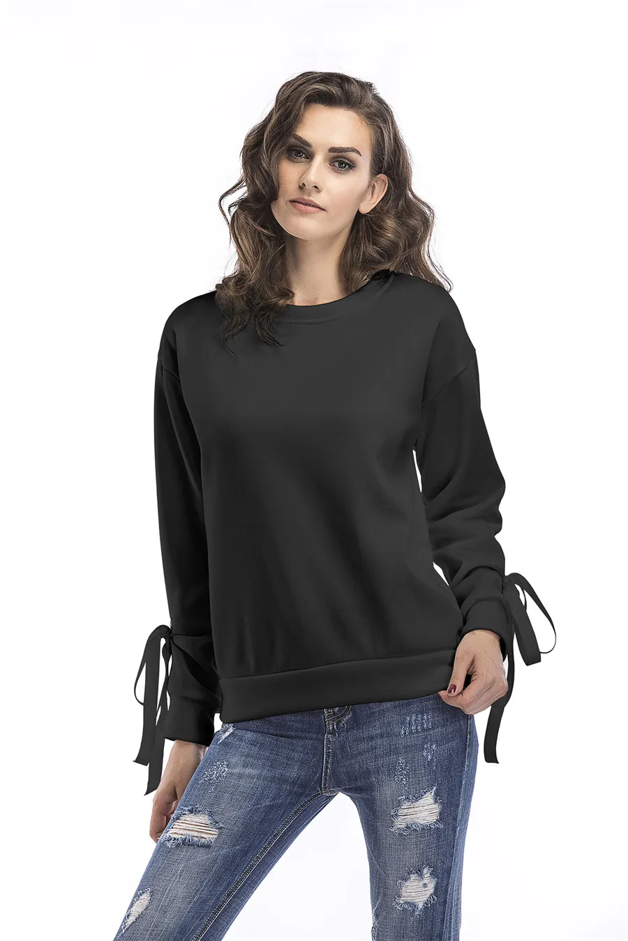 Gladiolus New Fashion Spring Autumn Sweatshirt Women O-Neck Lace Up Long Sleeve Pullover Women Hoodie 2019 Ladies Tracksuit Tops (12)