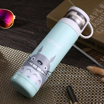 

Stainless Steel Thermos Bottle Baymax Tonari No Totoro For Kids Vacuum Flasks Thermo Winter My Bottle Termos cup Cat Mug 500ml
