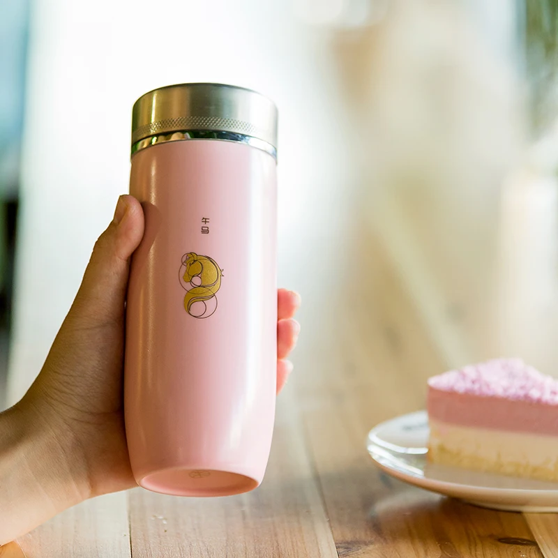 

Portable Chinese Zodiac Ceramic Vacuum Flask Office Thermoses With Stainless Steel Liner And Filter Free Shipping