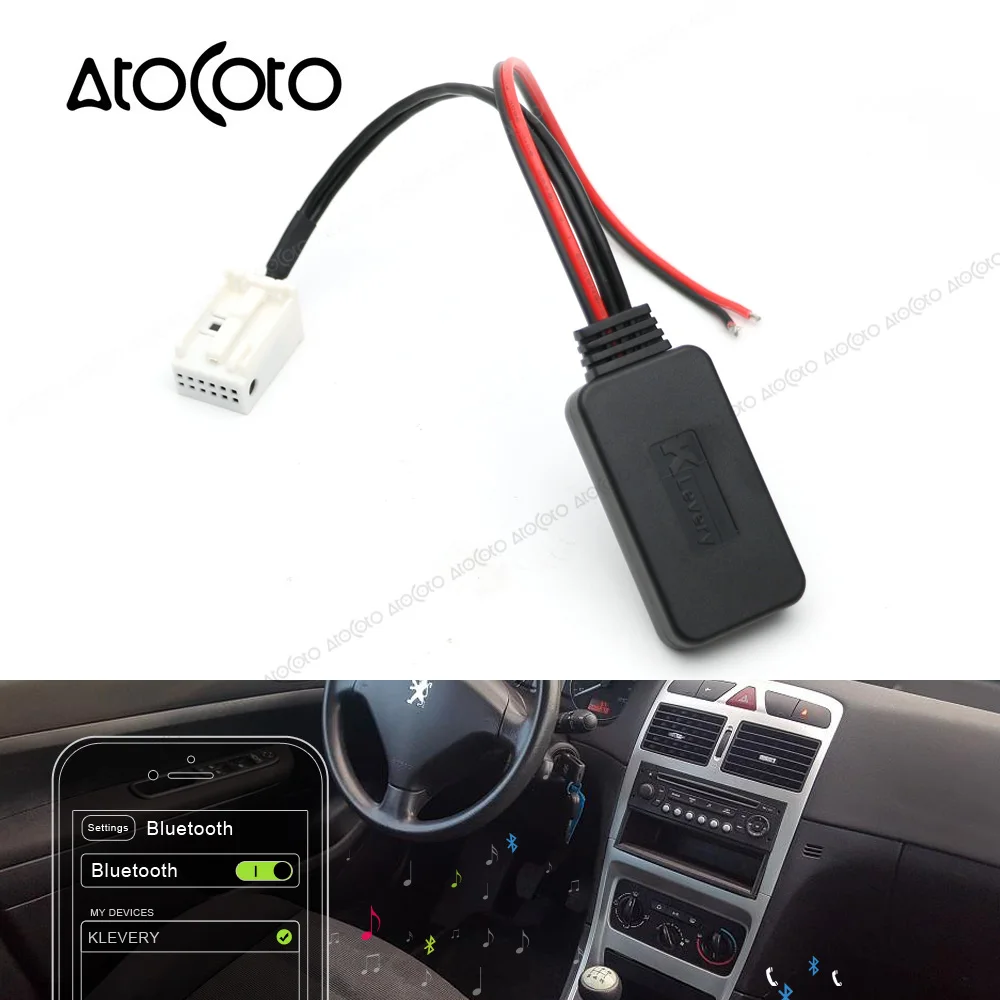 Автомобильный Bluetooth Aux приемник для peugeot 307 407 RD4 Радио Стерео 12 контактный кабель адаптер Беспроводной аудио Вход для Citroen C2 C3