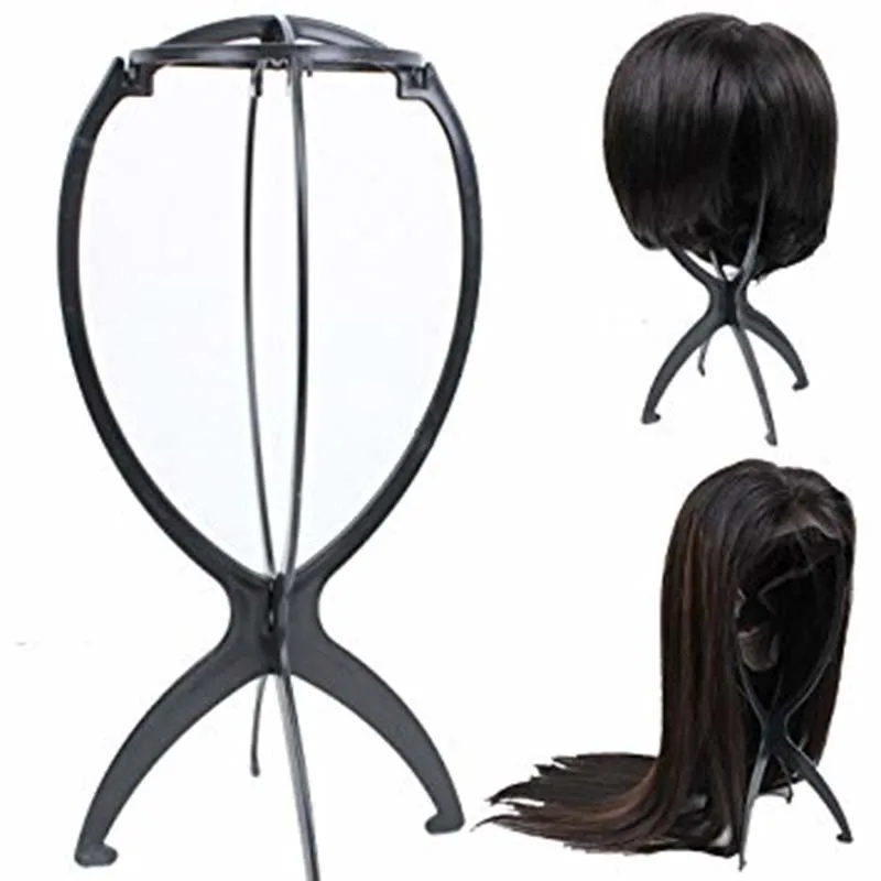 1pc Black Portable Folding Wig Stand Plastic Stable ...