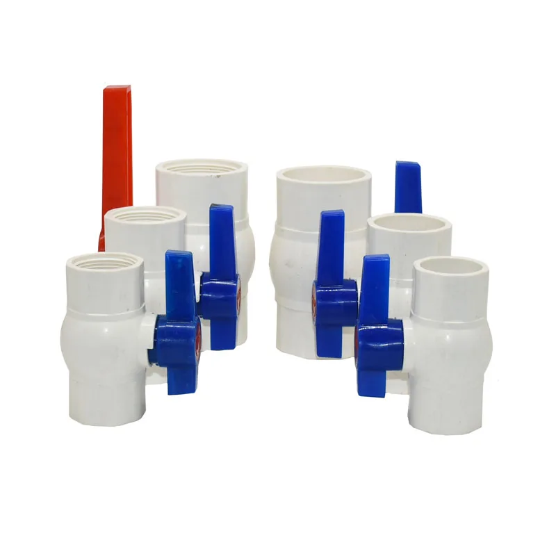 

DN32 DN40 DN50 Socket Straight Trough Ball Valve G2 G1.25 G1.5 PVC Valve water tap connector Fittings 1pcs