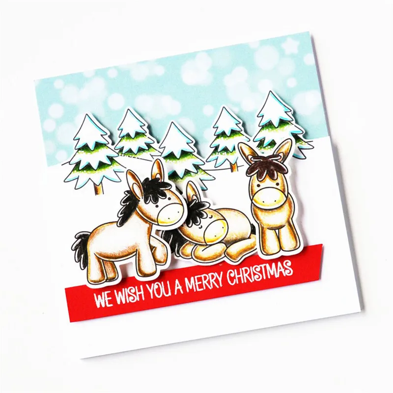 

Eastshape Stamps Clear and/with Dies Metal Animal for Card Making Little Donkey Die Cuts Gift Scrapbooking Craft Stencil 2019