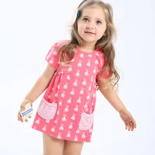 Nouvelle arrivée de Bébé Fille Robe 2017 De Mode D’été Fille Casual Robe 100% Coton Enfants Robe pour les Filles