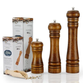 

1pc Salt and Pepper Manual Mill Sea & Peppercorns 5/8/10 inch Strong Adjustable Grinder Seasoning Kitchen Cooking BBQ Tools Set