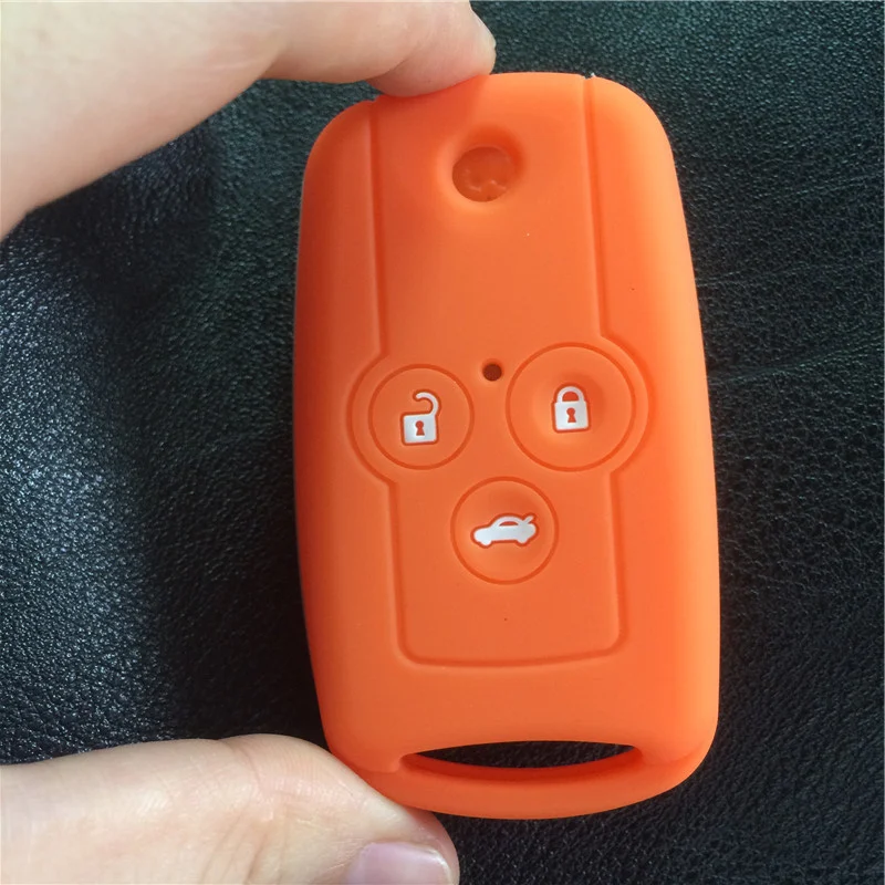Силиконовый чехол для ключей от машины чехол для Honda Accord Acura Spirior Civic Pilot CRV 3 кнопки floding key case shell