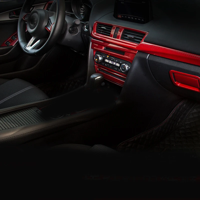15 шт. для Mazda 3 Axela 2017 красное углеродное волокно украшение интерьера