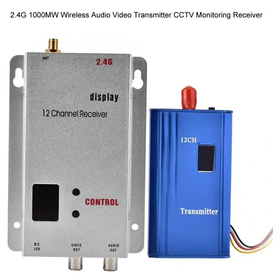 2.4G 1000MW Wireless Audio Video Transmitter CCTV Monitoring Receiver Hot|Wireless Adapter| - AliExpress