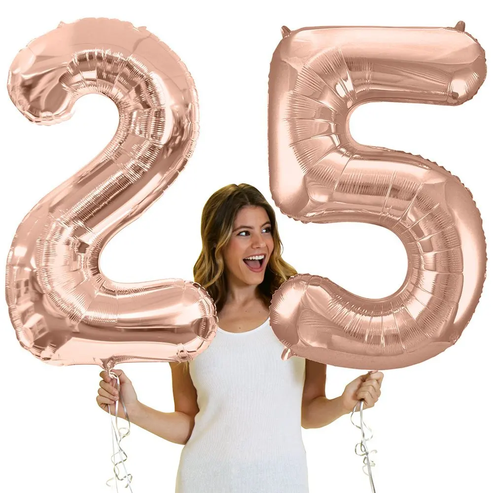 2 шт 100 см Большой размер 25 фольгированные гелиевые шары для взрослых Вечерние Розовые золотые украшения для дня рождения юбилея