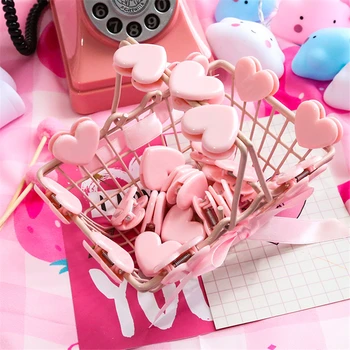 

1 Pcs Pink Love Heart Planner Paper Notes Letter Clip Multifunction Plastic Bookmarks Kawaii Cute Stationery Store Office