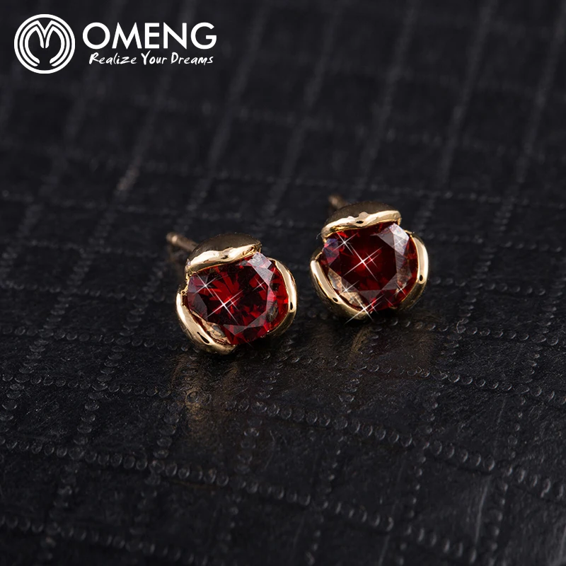 OMENG Новые Vintage Циркон 3 Цвета Серьги Стержня Для Свадьбы OEH121|stud earrings|earrings forearring for