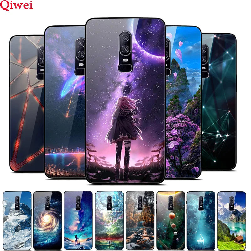 For Oneplus 6 Case Glass Back Hard Cover For One Plus 6 Case Oneplus6