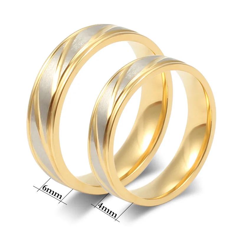 Engagement Rings 18k Gold Plated Fashion For Man And Engagement Rings 18k Gold Plated Fashion For Man And Women Stainless Steel Jewelry In From Accessories On Aliexpress
