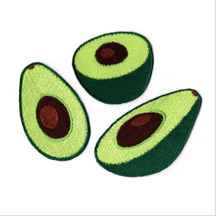 

3pcs/lot Embroidered Iron On Patches Lovely Green Fruit Avocado Design Embroidery DIY Shoes Bags Accessories