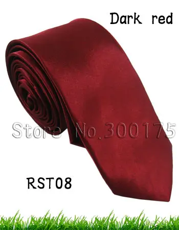 Для мужчин твердых тощий галстук Gravatas тонкий Corbatas Свадебные Узкий шеи галстук атлас галстук мужской 22 Цвета 6 см - Цвет: dark red