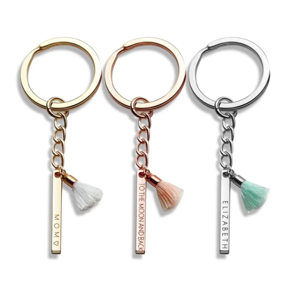 

Unique DIY Jewelry Personalized Custom Engraved Name Car Key Chain Keyrings Shellhard Chic Christmas Gift For girls Women Men