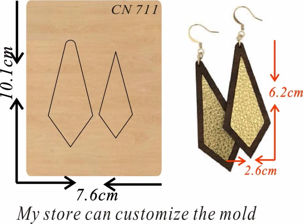 

Earrings-711 wood moulds die cut accessories wooden die Regola Acciaio Die Misura muyu