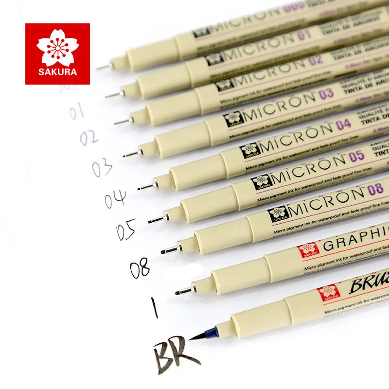 Черная Водонепроницаемая ручка Sakura Pigma Micron для скетчинга рисования вручную