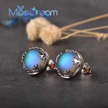 Moonlight Ladies Fashion Aurora Borealis Earrings s925 Silver Stud Elegant Jewelry Birthdays Romatic Gift for Women