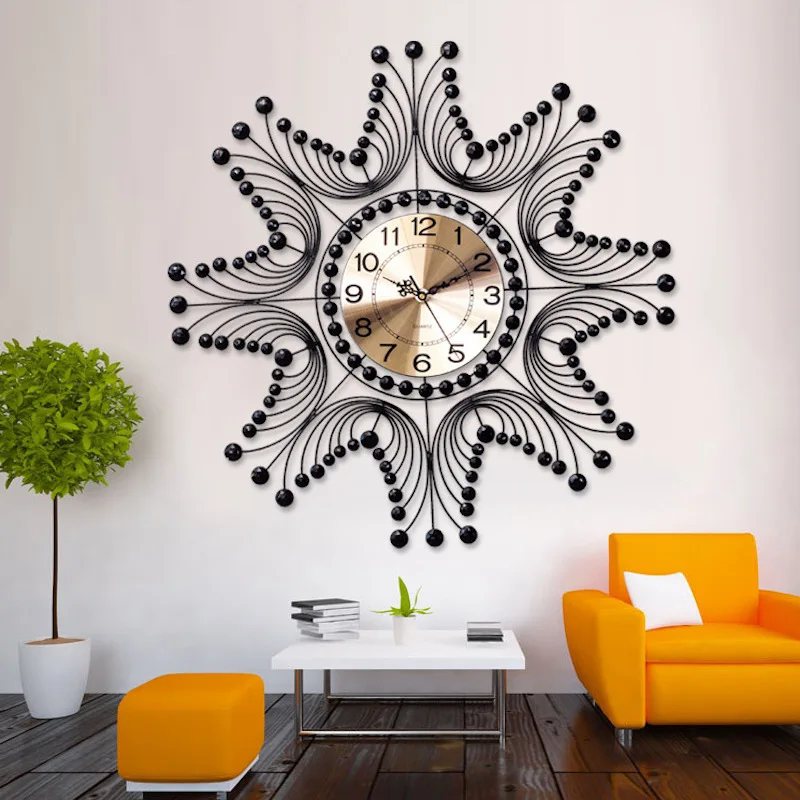 

Wall clock modern design Europe Metal Simple Digital wall clock Creativity 3d wall clocks Living Room Quartz Clocks Home Decor