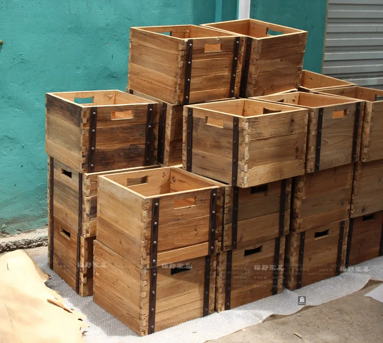 Wooden storage box large oversized retro wood to do the old customized | Дом и сад