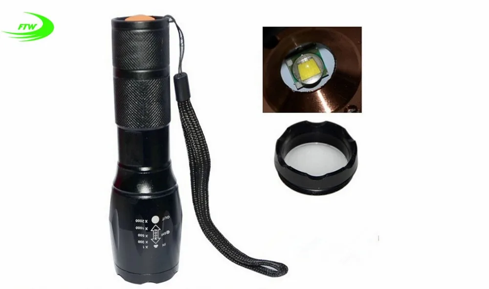 Discount high-quality Black 2000LM Waterproof LED Flashlight 3 Modes Zoomable LED Torch lamp flashlights bicycle parts FL0901 4