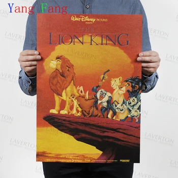 

Vintage Film Posters Lion King Simba Timon Comic Kraft Paper Decorative Painting Core Printed Draw Wallpaper Hanging Picture