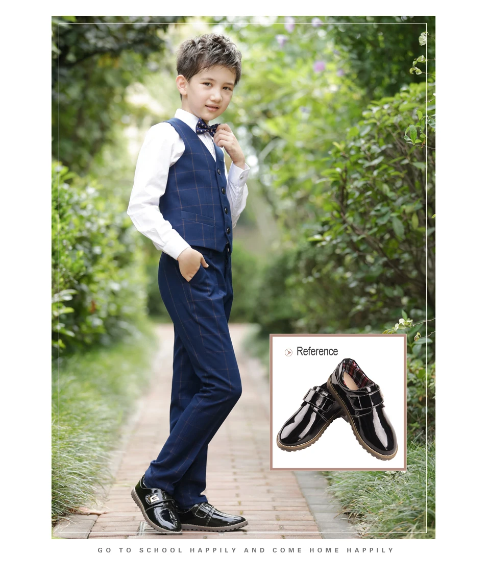 Детский клетчатый жилет для мальчиков; комплект одежды с цветочным узором для мальчиков; платье для свадебного представления; костюмы для детей; брюки для маленьких мальчиков