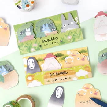 

1X 3 Designs 60 Pages Cute Totoro Ghost Memo Pads Sticky Notes Student Stationery School Office Supply