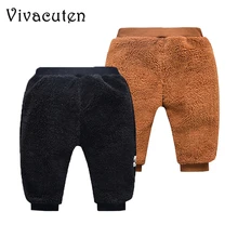 Новые теплые штаны для малышей г., осенне-зимние плотные штаны для малышей милые брюки для мальчиков и девочек, детские штаны с бархатным мехом для детей от 0 до 3 лет