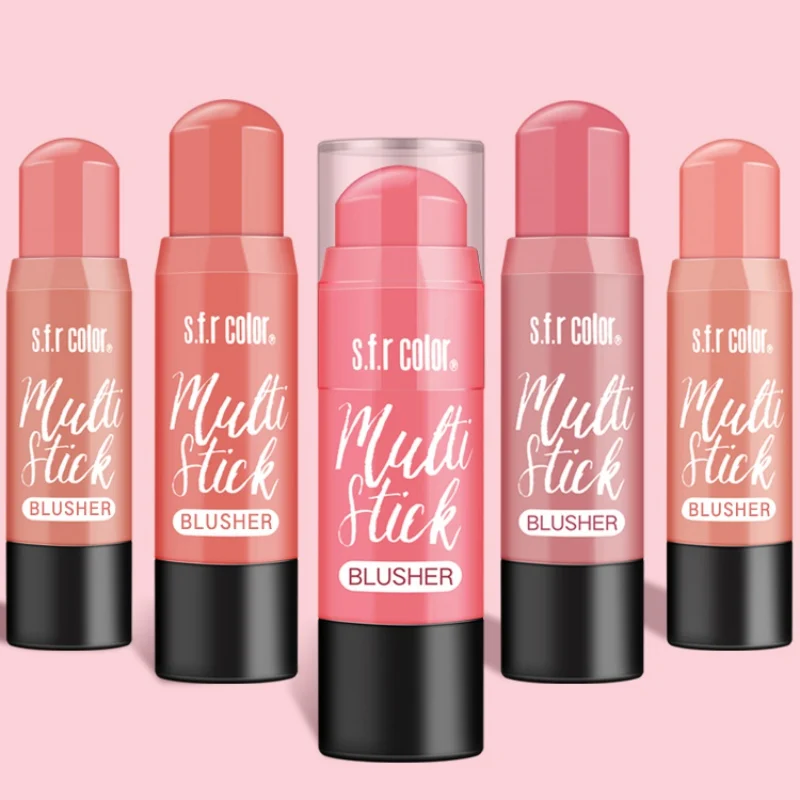

Long Lasting Natural Blusher sticker Cosmetics 6 color baked blush Makeup blush stick Palette Face Cheek cream