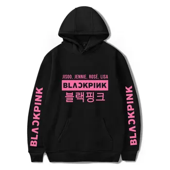 

2019 Blackpink Print Hoodies Sweatshirts Spring Autumn Plus Size Kpop Fashion Long Pullovers Clothes Cotton Casual Hooded Top