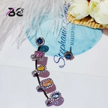 Be 8 Новое поступление микро проложить установочный штифт серьги AAA кубический цирконий листья серьги-гвоздики в форме серьги платье вечерние аксессуары E834