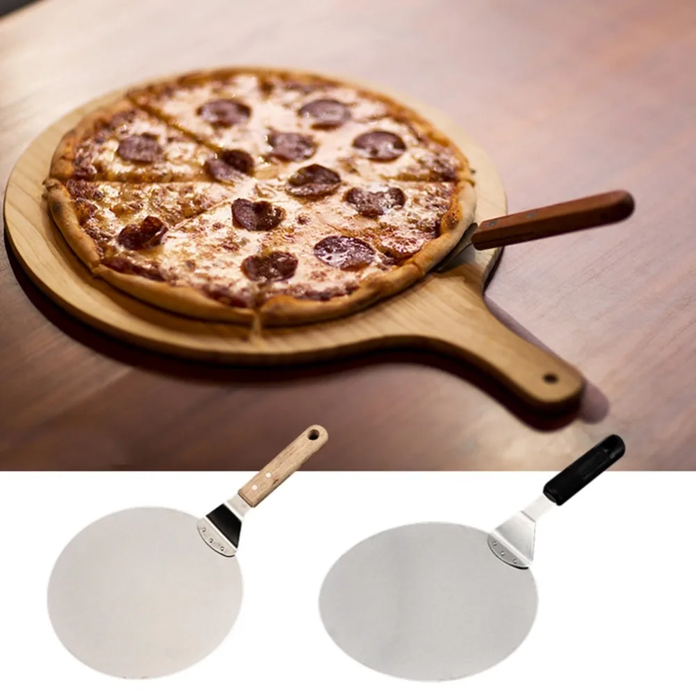 kitchen Tools Stainless Steel Pizza Peel Shovel with Wooden Handle Cake Shovel Baking Tools Cheese Pizza Shovels Keukenhulpjes (3)