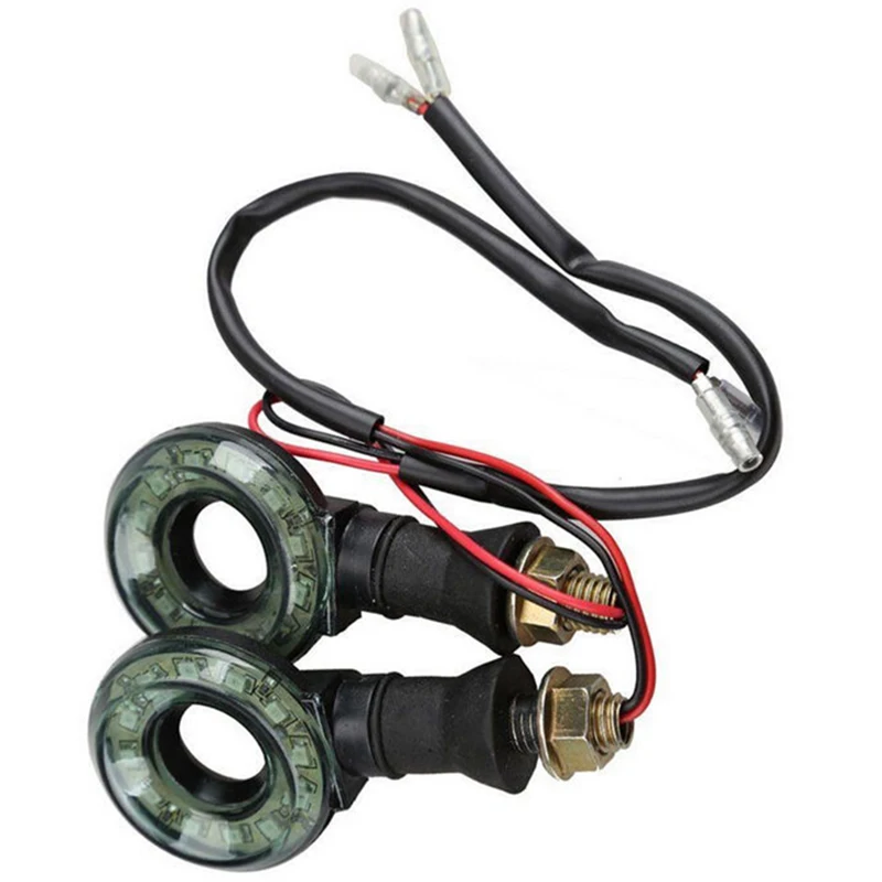 4pcs/set  Amber 12LED Circle Motorcycle Turn Signal Indicators Blinker Tail Light