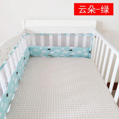  Nordic Style Crib Bumpers Cotton&Mesh Baby Bed Bumpers Clouds/Crown Pattern Newborns Cot Bedding Pr