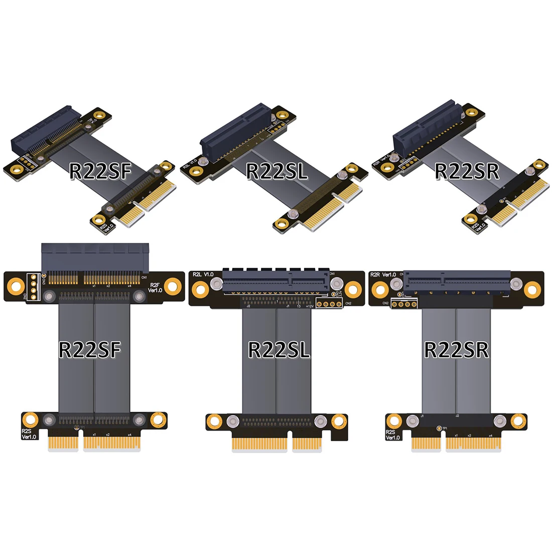 

Extender Conversion Riser Card PCIe 3.0 x4 Extension Cable 32G/bps PCI Express 4x Graphic SSD RAID Vertical 90 R22SL / 270 R22SR