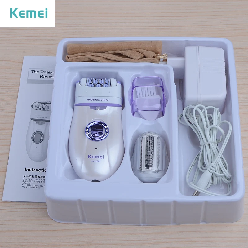 

Kemei 2 in 1 Rechargeable women shaver electric epilator women body hair Removal machine Knife Electric Shaver female