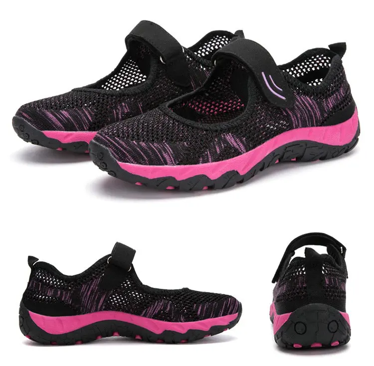 Летние сетчатые дышащие женские туфли, увеличивающие рост; однотонные Нескользящие туфли на плоской подошве; Тканые спортивные кроссовки для бега