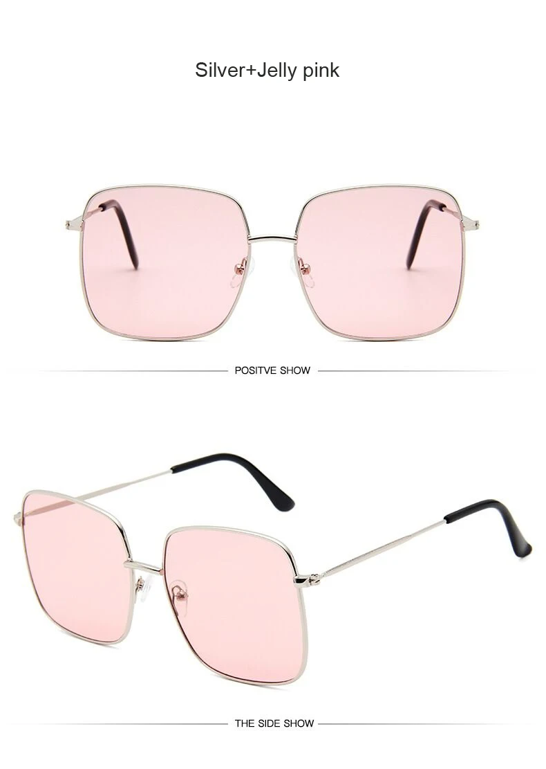 Ретро большие квадратные солнцезащитные очки для женщин, винтажные брендовые оттенки, прогрессивные металлические цветные солнцезащитные очки для женщин, модные дизайнерские солнцезащитные очки