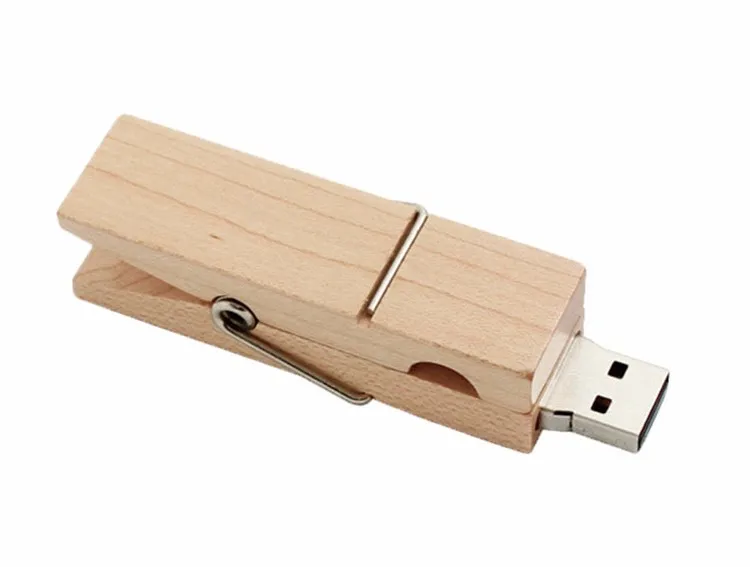 100% реальные ёмкость деревянный клип usb flash drive смешная ручка накопитель 64 Гб 8 32 16 4 флешки memory stick U диск Классический gitf