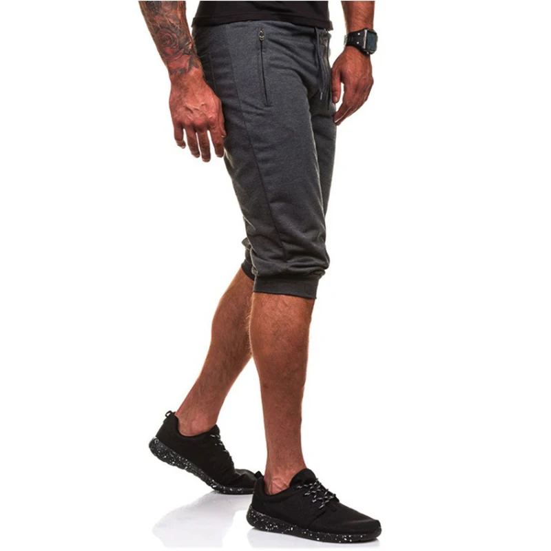 

NEW ARRIVALS Men's Casual solid shorts men pantalones cortos pantacourt homme hombre zipper pocket Shorts slim fit shorts men