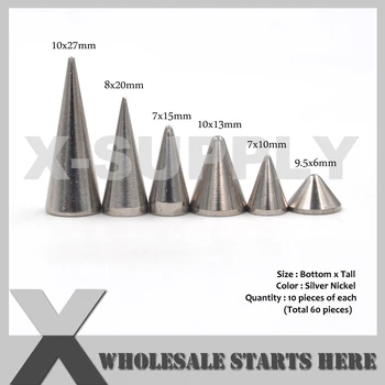 10pcs 9.5x6mm Silver Screwback Rapid Rivets Studs Punk For Bag Shoes Bracelet