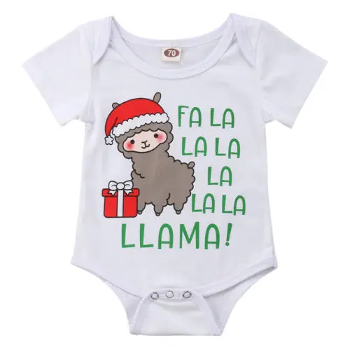 

New 2018 Christmas Romper Infant Baby Girl Short Sleeve Romper Jumpsuit Outfits Sunsuit Clothes
