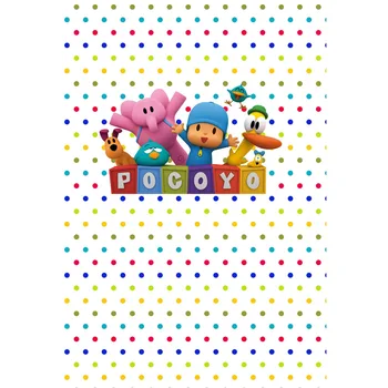 

Vinyl Photography Background Cartoon Character Pocoyo Dots Newborn Birthday Baby Custom Children Photo Backgrounds S-2705