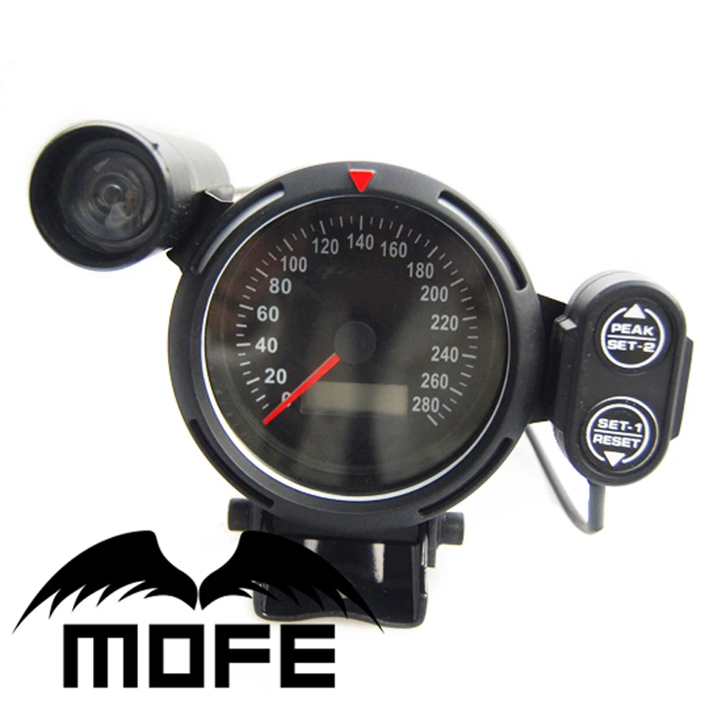 Original Logo White Led 80mm Digital Odometer Speedometer