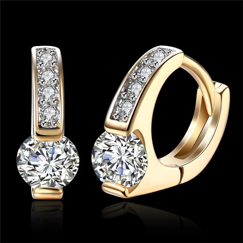 Zircon Gold Great Wall Pattern Clip Earring  (4)