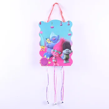 

49*27cm Cartoon Trolls Paper Folding Pinata Party Toy Game Bingo Girl Kids Birthday/Festival Decoration Favor Supplies