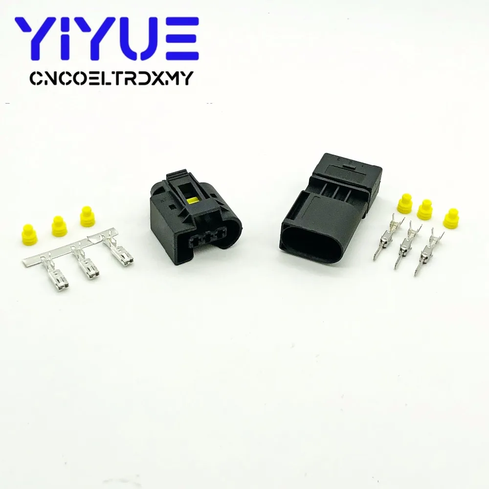3 pin Injector ABS Sensor Electrical Wire Connector Female And Male socket 09 4413 11  22140492050 For Benz BMW Kostal